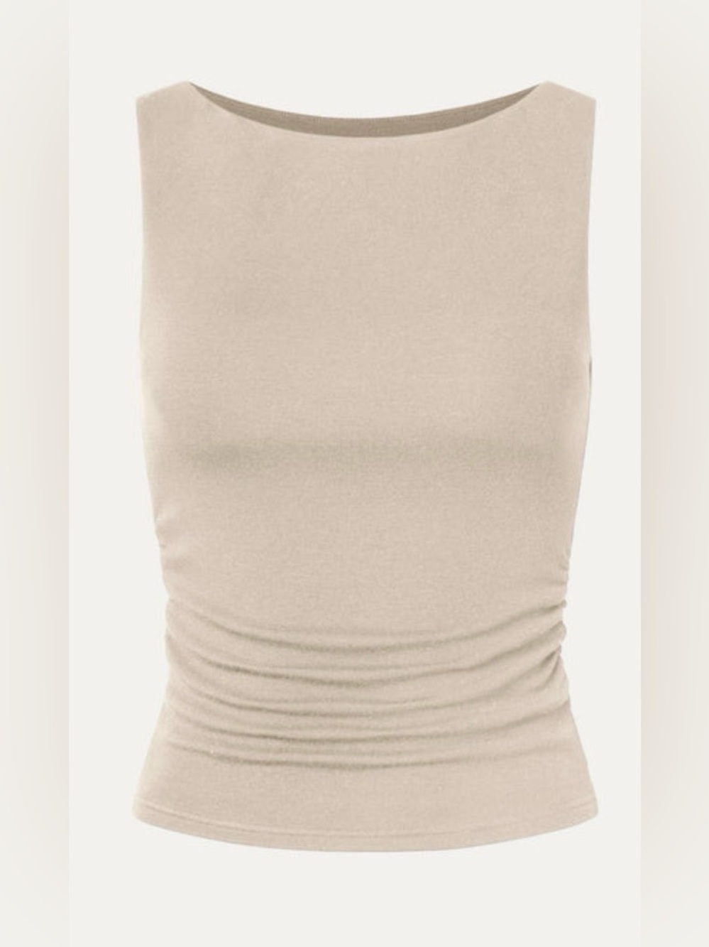 OGL Eco-Mousse Boat Neck Built-In Bra Tank Top - Beige - NWT - Size XL
